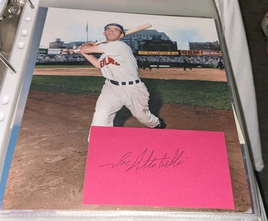 Joe Altobelli Cleveland Indians Signed Cut With 8x10 Photo W/Our COA B