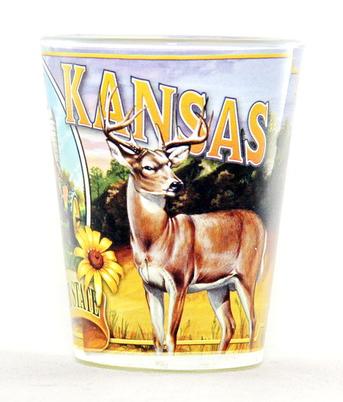 KANSAS STATE MURAL SHOT GLASS SHOTGLASS