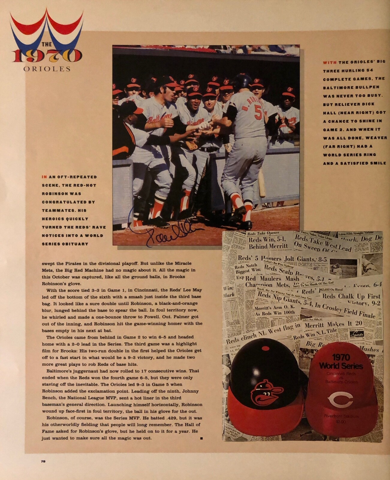 PAUL BLAIR AUTOGRAPHED Hand SIGNED 1991 Kellogg's Magazine Page ORIOLES w/COA