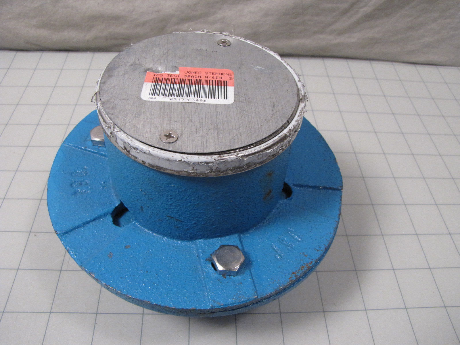 Jones Stephens D64-202 2" IPS EZ Test Drain w/ 6" Base + SS Strainer NEW