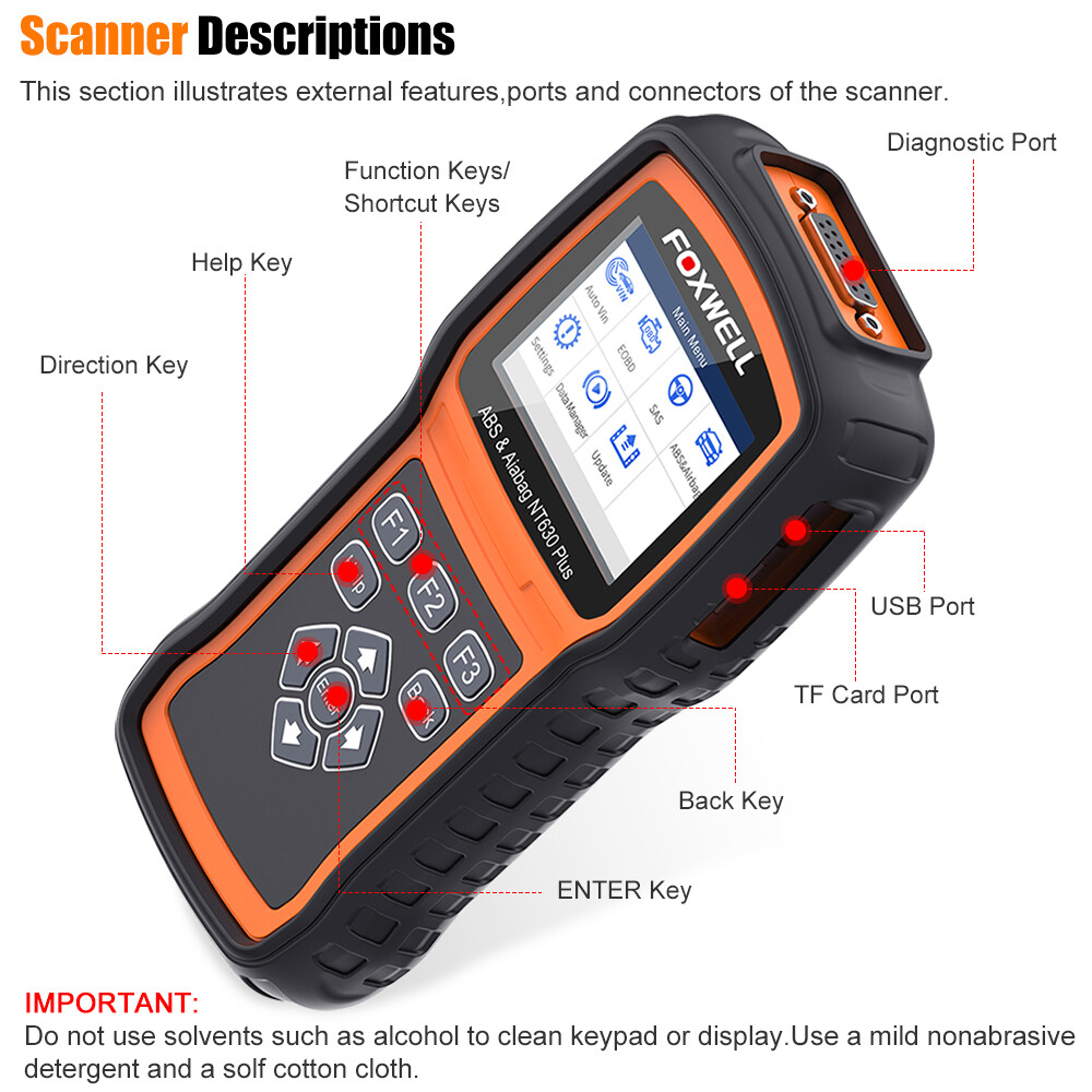 Foxwell NT630 Plus SAS SRS ABS Bleeding Code Reader OBD2 Scanner Car Diagnostic