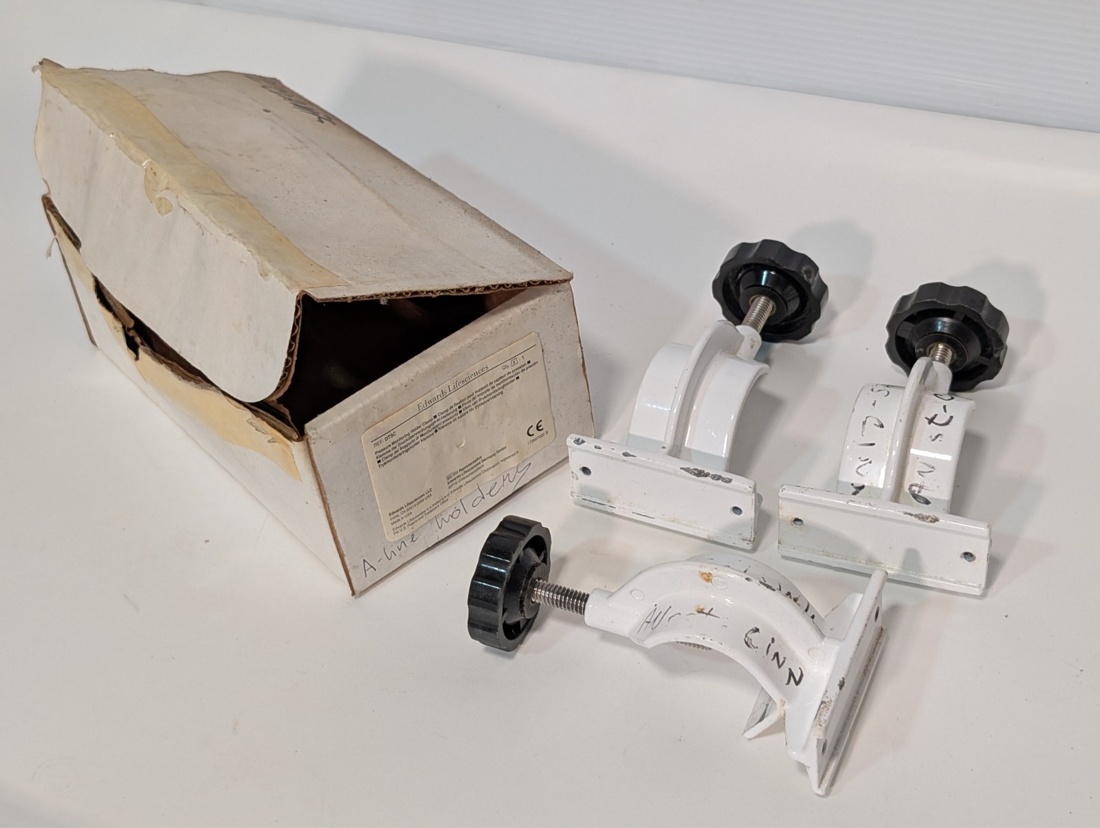 Lot of 3 Edwards Lifesciences DTSC Pressure Monitor Clamp, missing spring clips