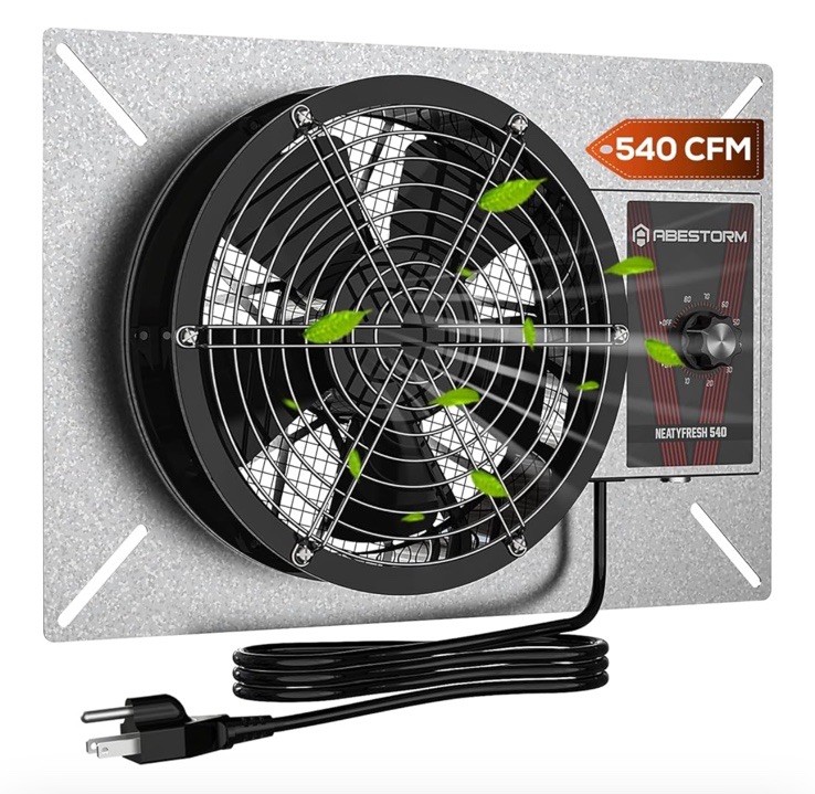Abestorm 540CFM IP-55 Rated Crawlspace Ventilation Fan with Humidistat