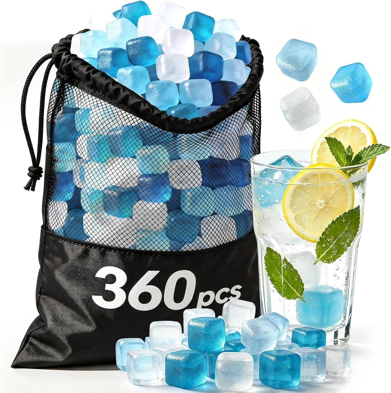 360PC Reusable Ice Cubes Refreezable Ice Cubes Reusable Ice Cubes