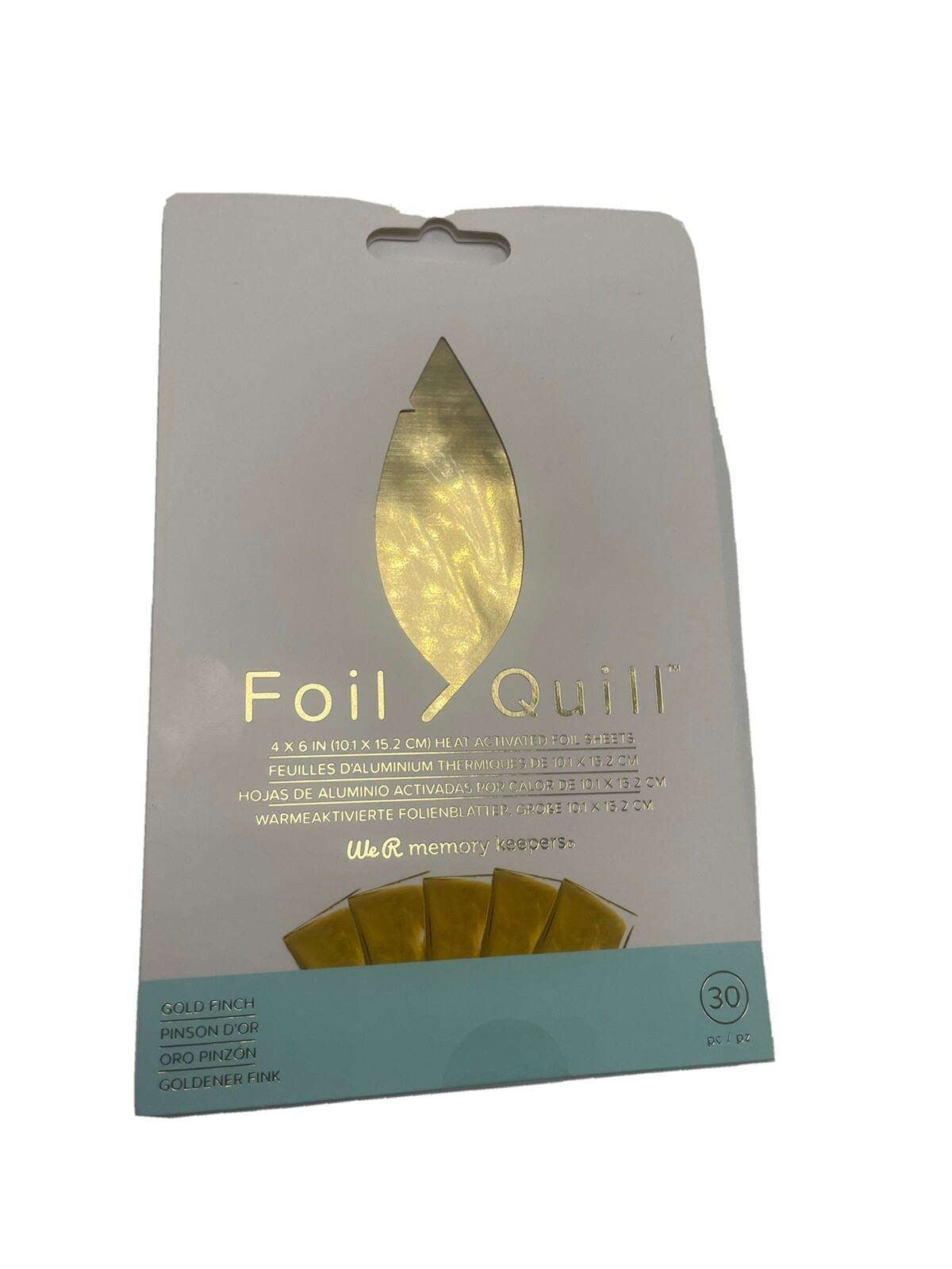We R Memory Keepers Foil Quill Foil Sheets 4"X6" 30/Pkg-Gold Finch