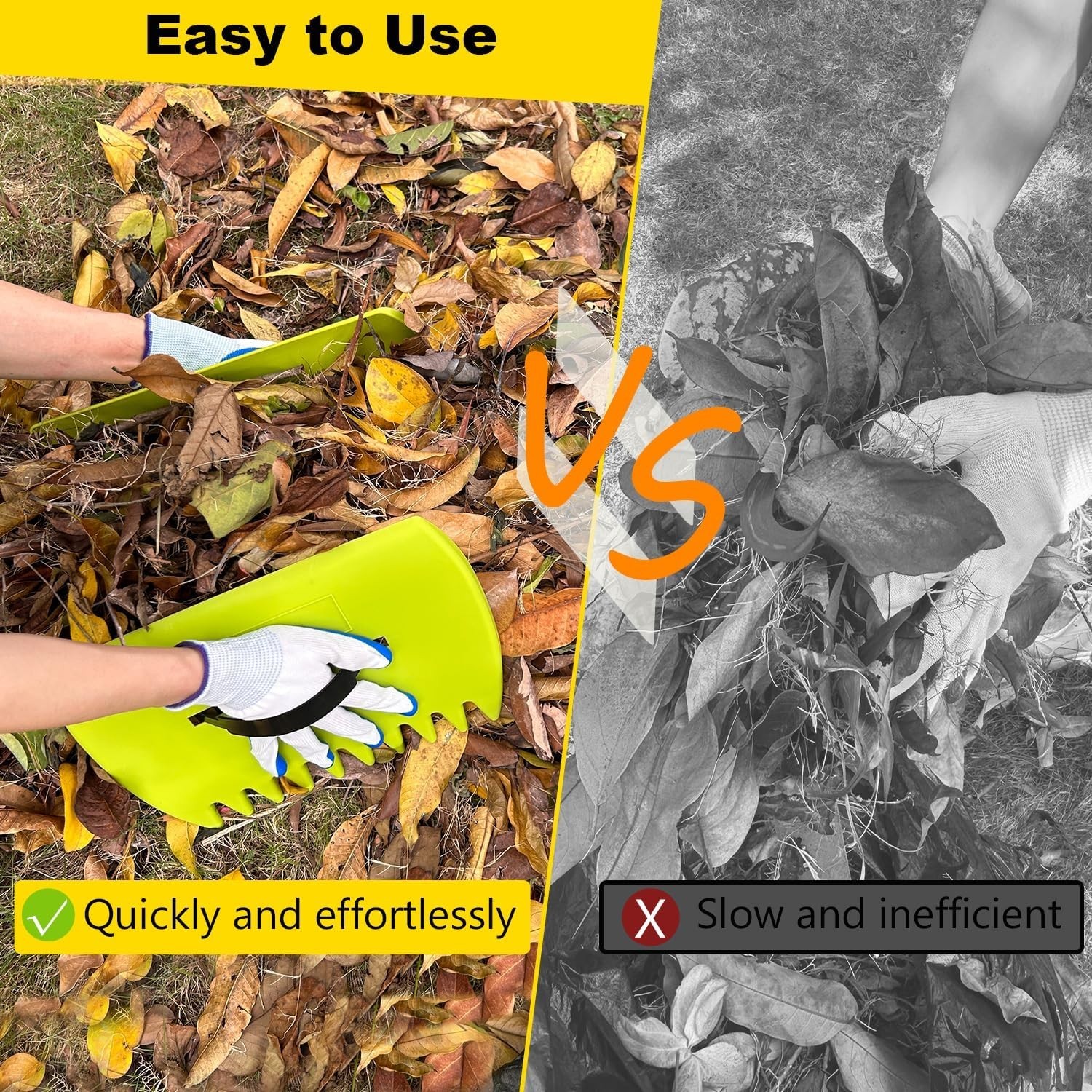 Large Plastic Leaf Scoops with Adjustable Handles - Family-Friendly Design