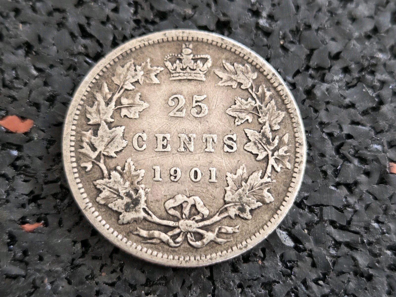 1901 Canada Twenty Five 25c Cent Silver Queen Victoria's Coin