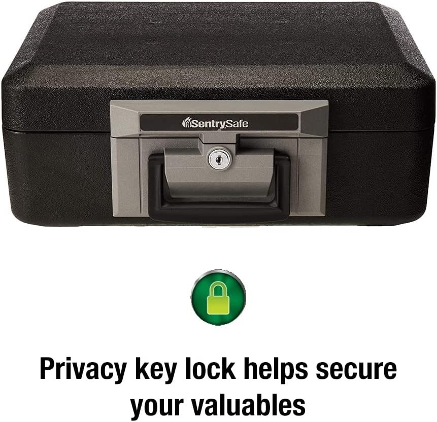 Durable Fireproof Safe Box with Key Lock, Secure Documents & Jewelry