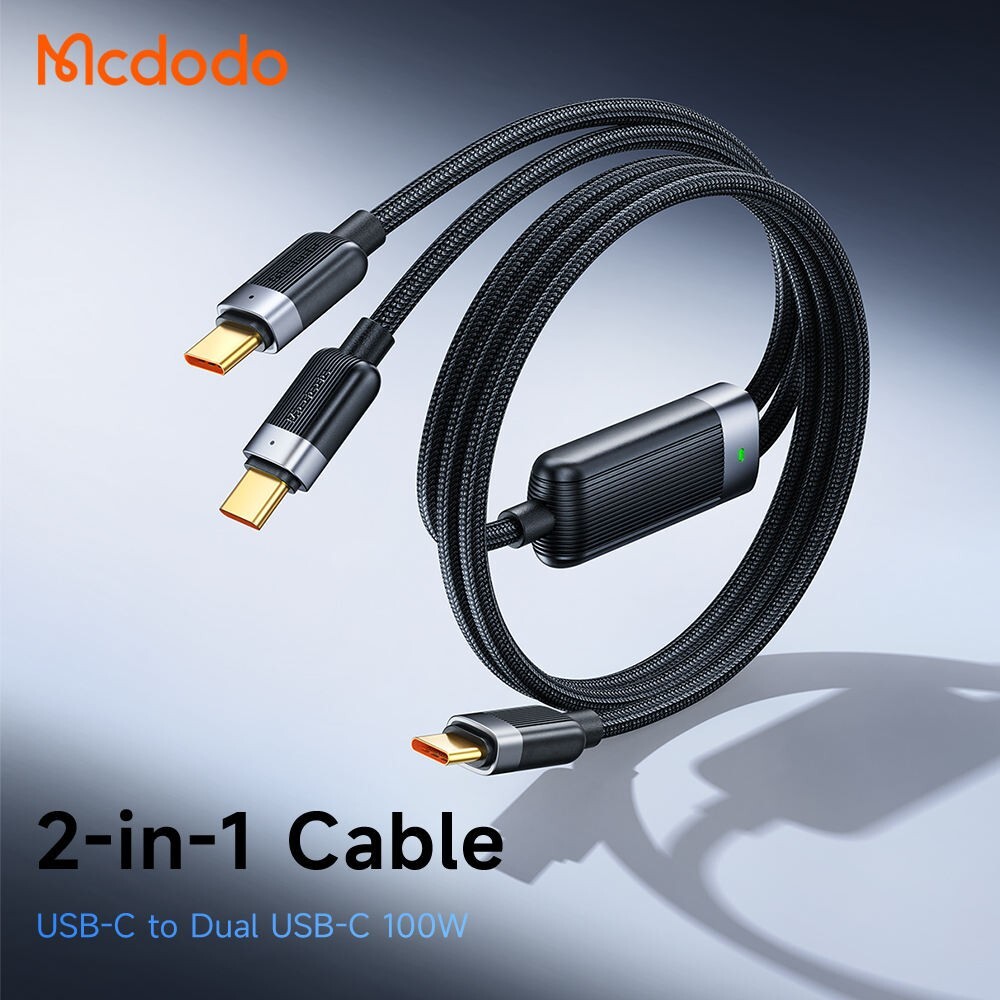 Mcdodo 100W 2 IN 1 Fast USB-C To Type C PD Charging Cord For iPhone 16 Samsung