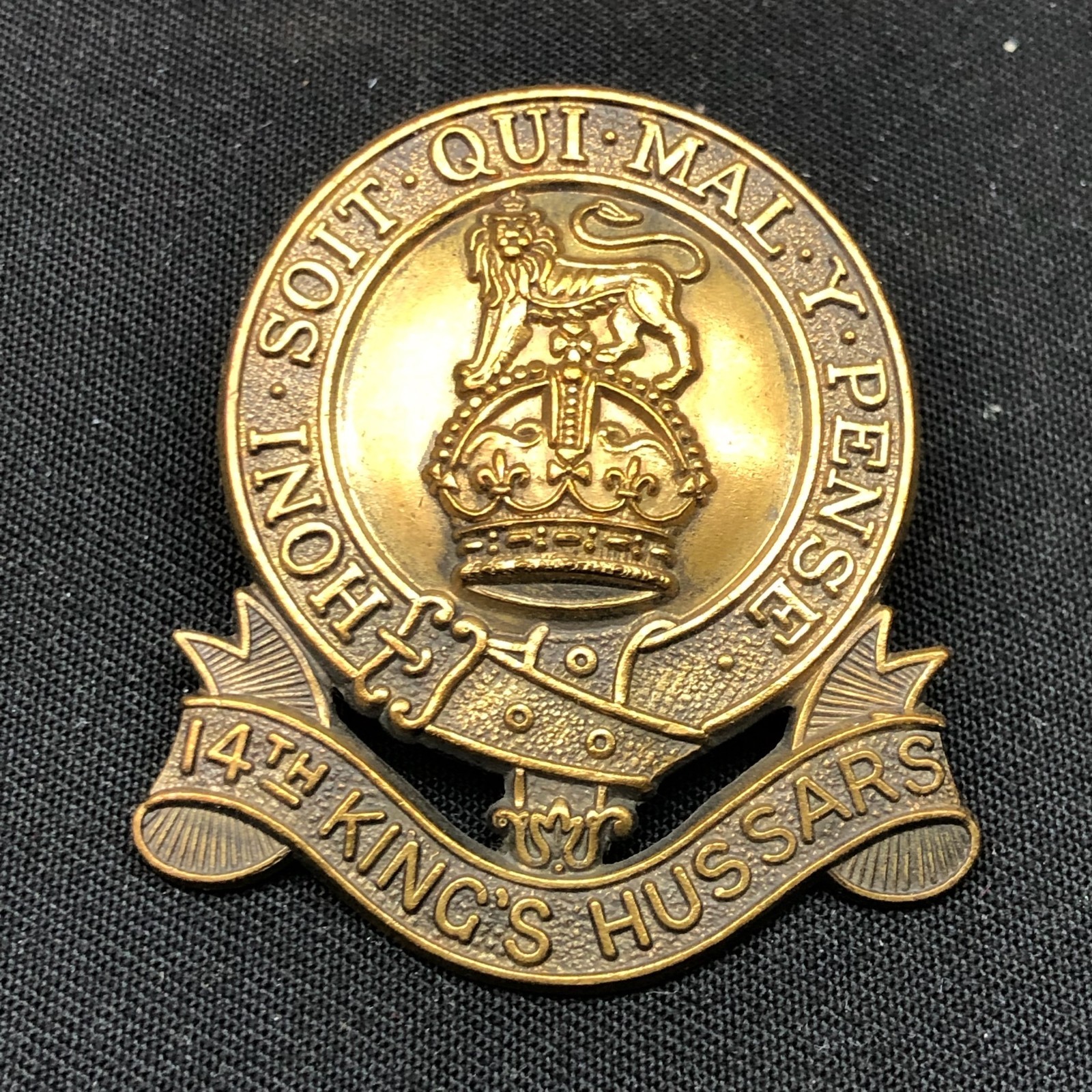 Original WW2 British Army Cap Badge - 14th King's Hussars