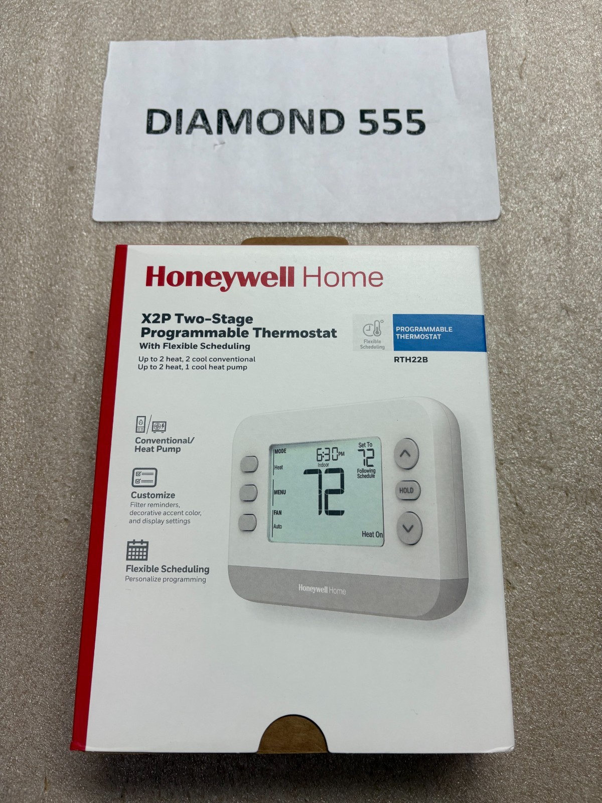 Honeywell Home X2P RTH22B Programmable Thermostat 2H/2C Heat Pump New | 7375