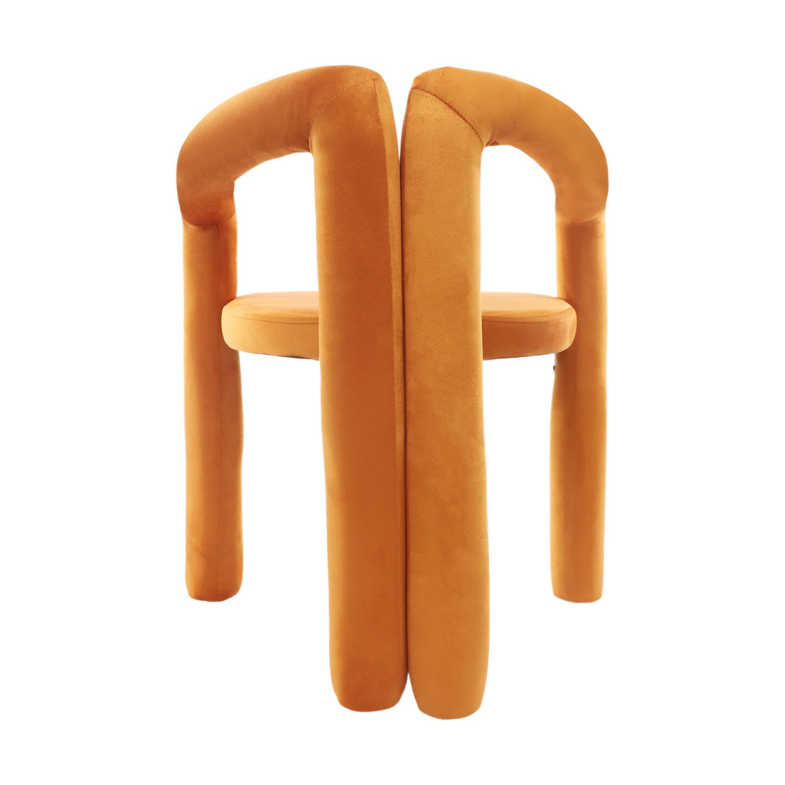 Modern Orange Chair with Soft Cushion, Makeup Chair, Chair with Backrest
