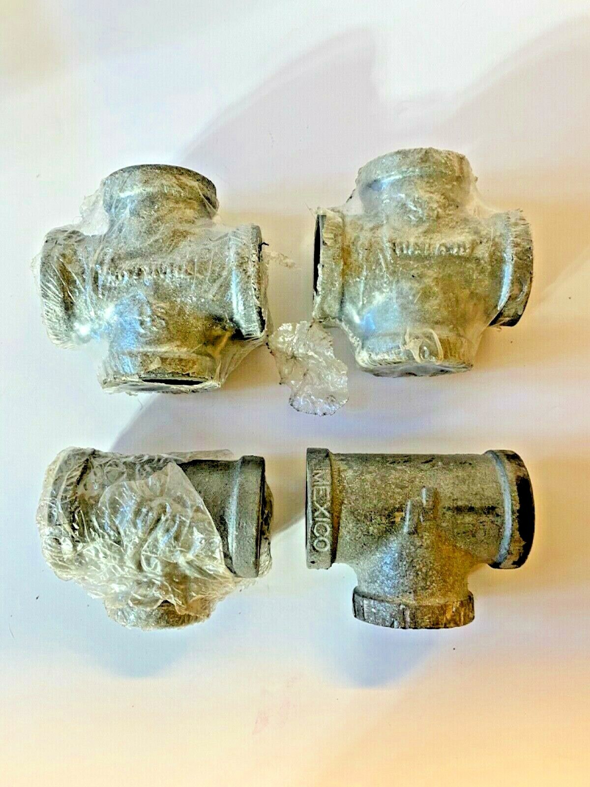 Vintage Steel Metal Pipe Connectors; Unused New; Quantity of 4