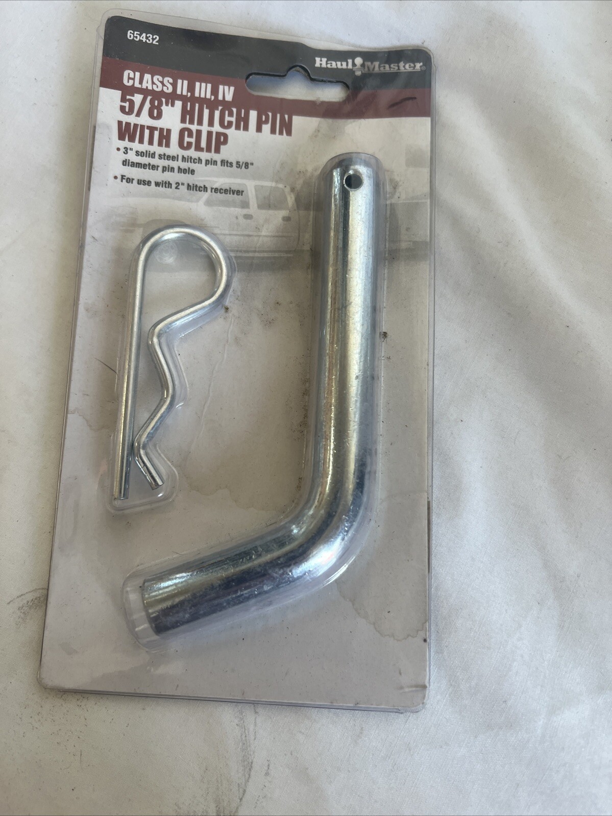 Haul Master 5/8" Hitch Pin with Clip 65432 Class II, III, IV