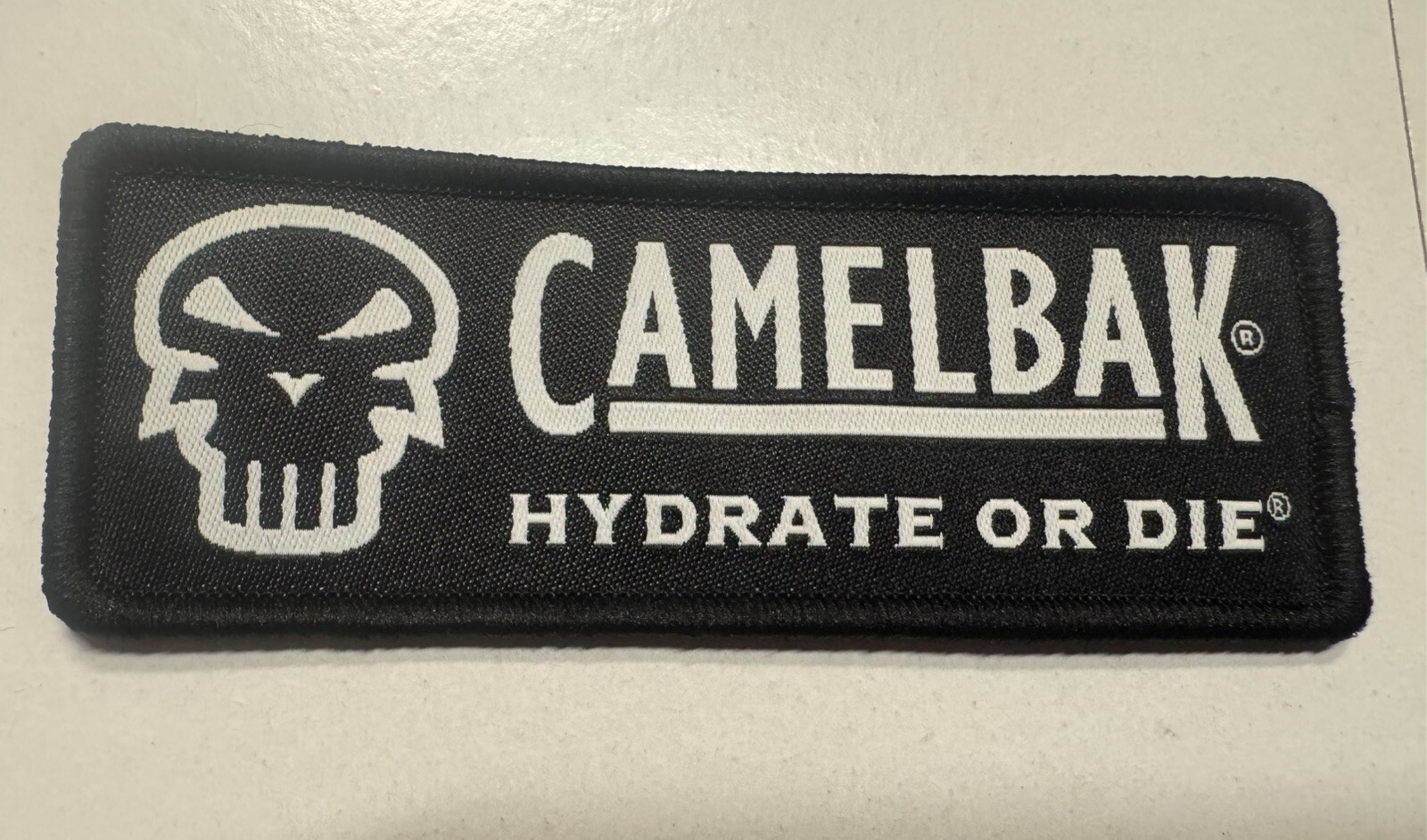 Camelbak Hydrate or Die 2025 SHOT Show Black Patch Hook & Loop 4 X 1.5 Inch NEW