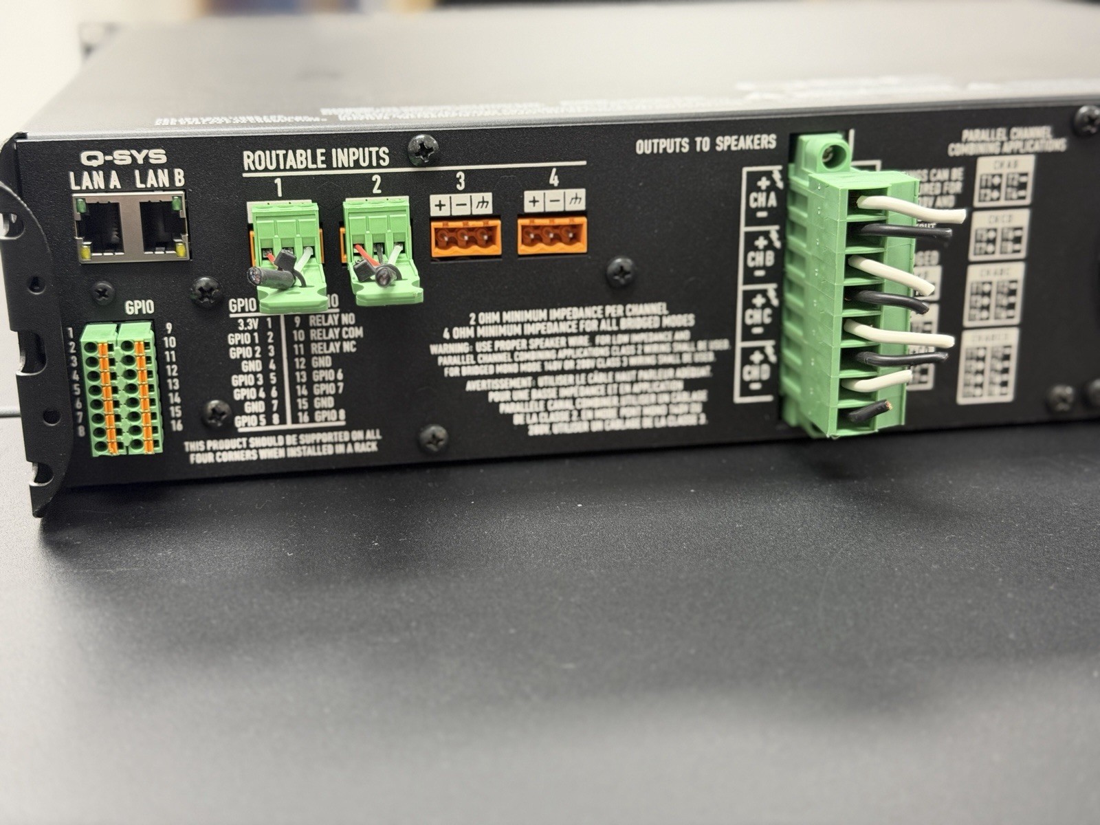 QSC CXD 4.3Q 4-Channel Network Processing Amplifier CXD4.3Q Factory Reset Tested