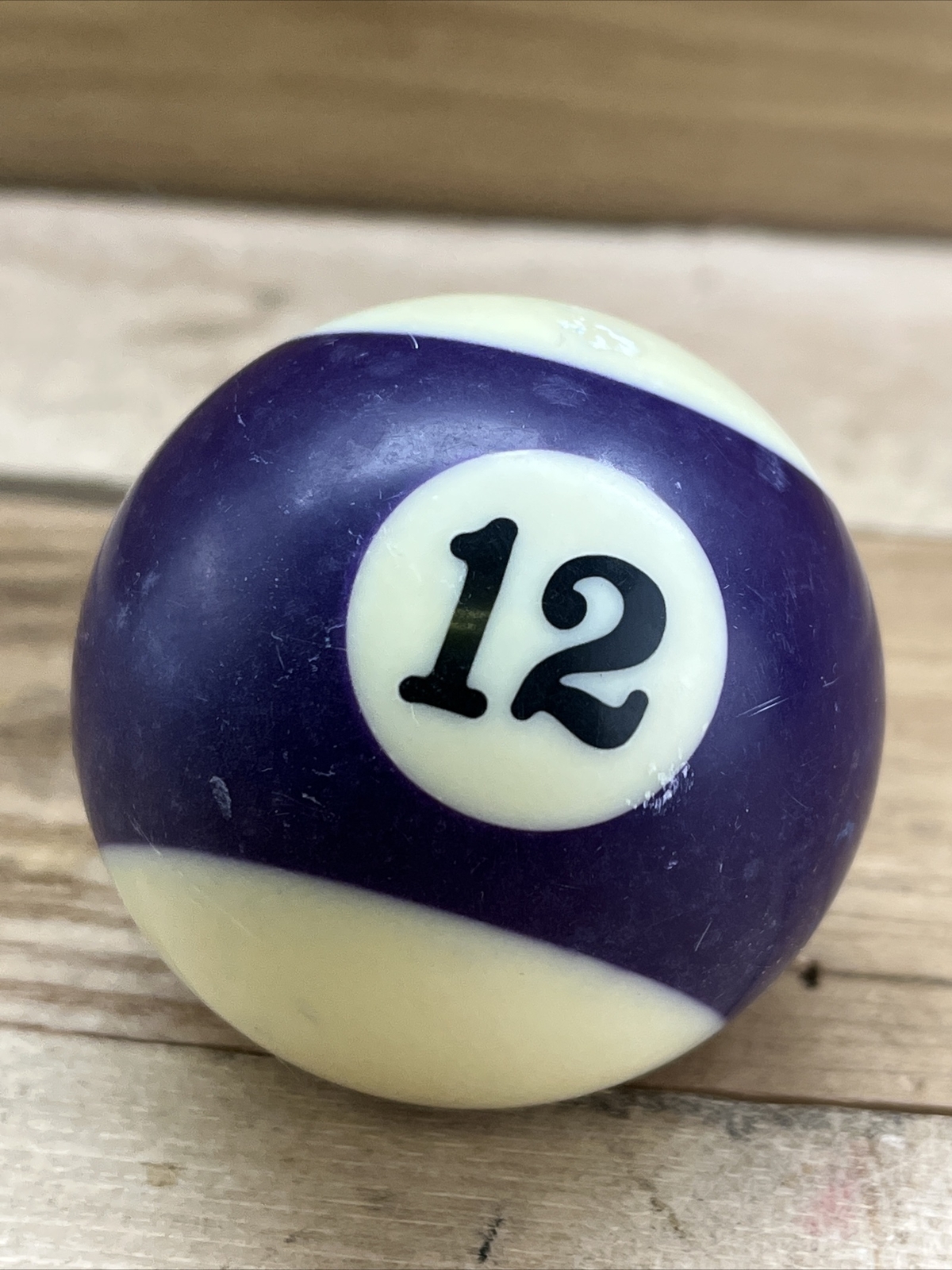 Vintage Crest Single replacement pool ball 2 1/4 number # 12 Purple White Twelve