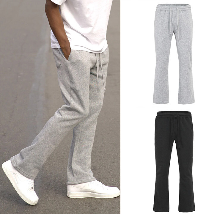 Victorious Men's Essential Flared Fleece Elastic Drawstring Sweatpants FL91EY