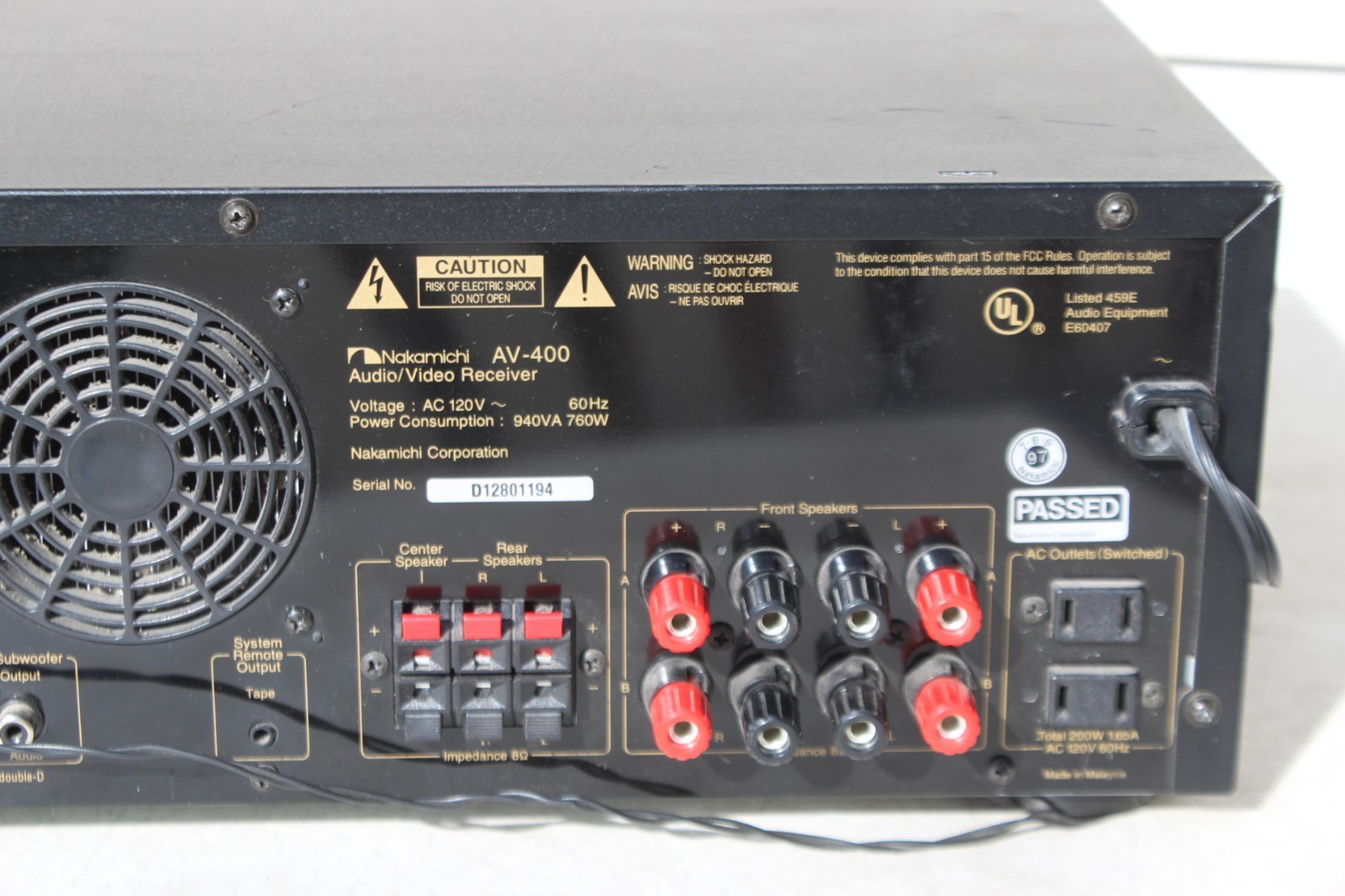 NAKAMICHI AV-400 STEREO A/V RECEIVER WORKING