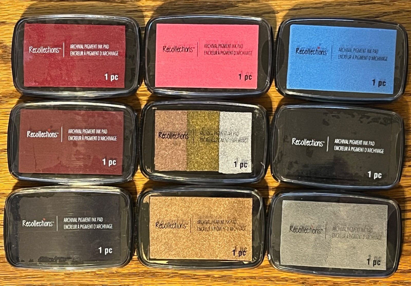 LOT OF 9 Recollections Archival Pigment Ink Pads ASSORTED COLORS Brand New!