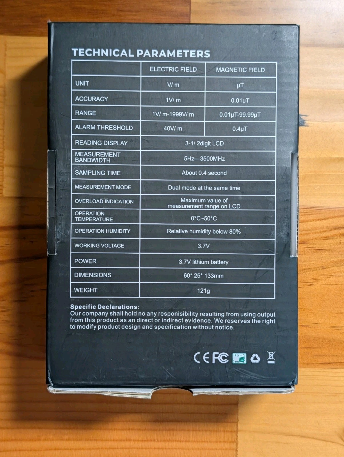 Erickhill Rechargeable EMF Tester Electromagnetic Radiation Tester RT-100