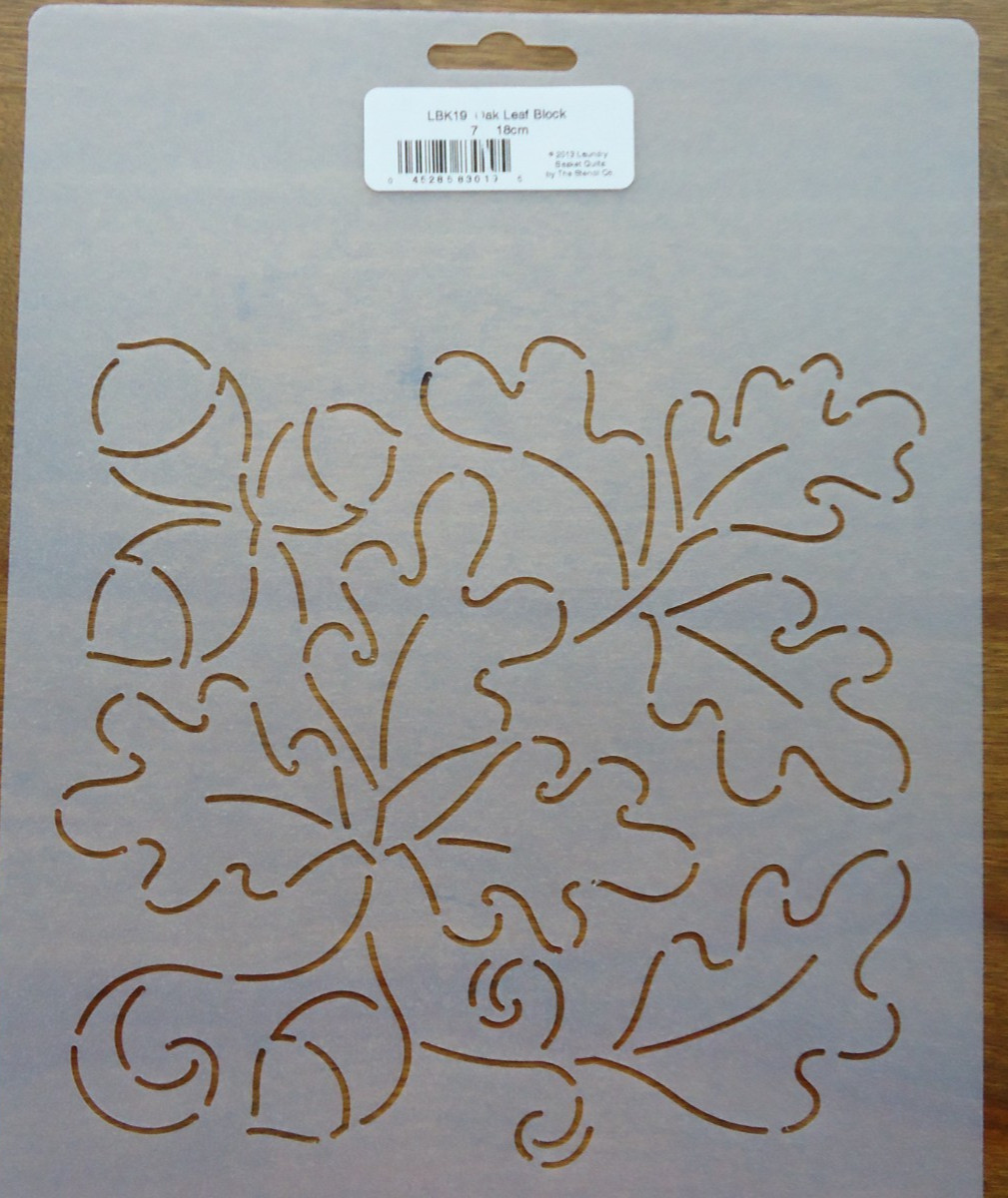 Stencil Quilting 7" 18cm Oak Leaf Block Fall Foliage LBK19 Autumn template sew