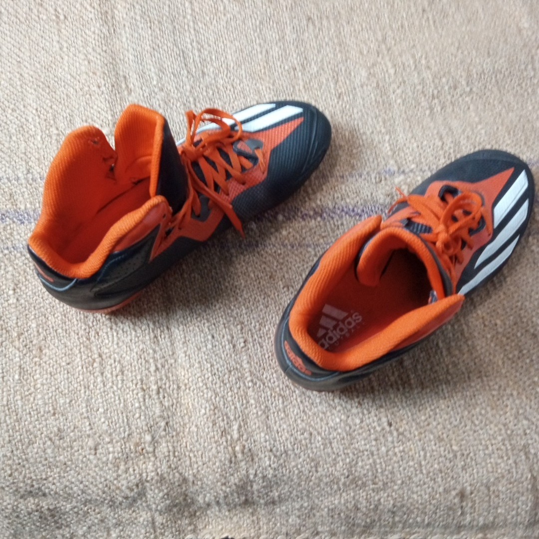 Adidas Orange Black Football soccer futbol Grass Cleats quickframe iron skin us9