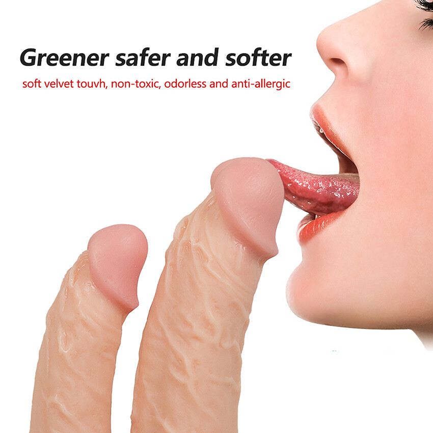 Realistic Double Dildo-Prostate-Massager-Suction-Cup-Anal-G-Spot-Use Lubricant