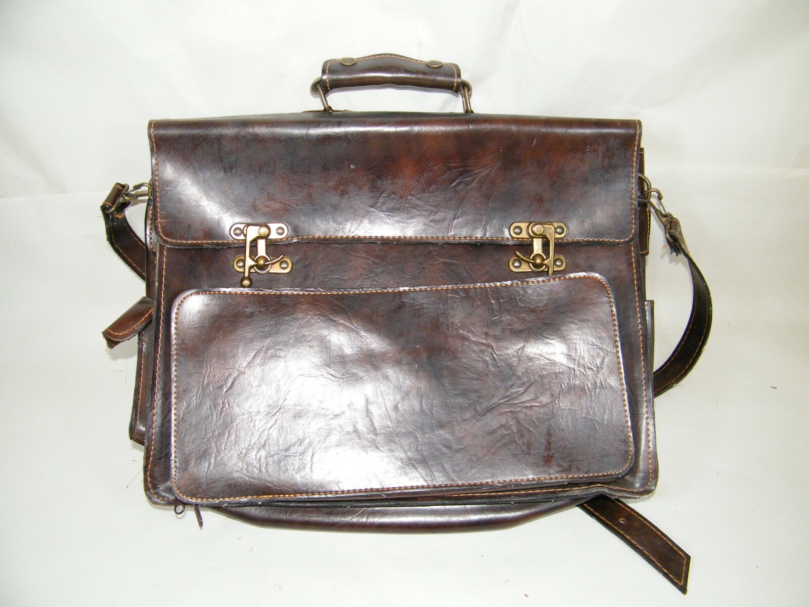 JYNAEKI JY NAEKI LEATHER ATTACHE CASE BRIEFCASE 64566 16" X 12" X 3"