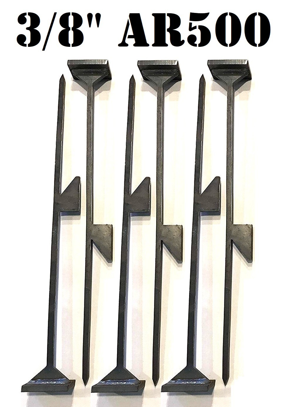 3/8" AR500 24in. Tall Knock-over Metal Steel Shooting Target Stands - 6pc Set