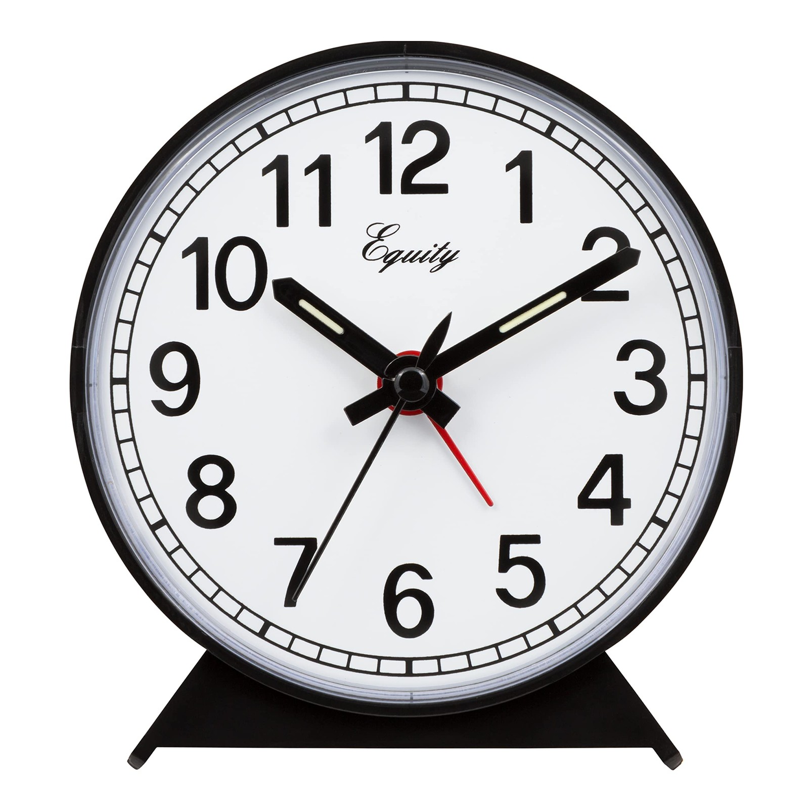 Equity 14075 Black Analog Wind-Up Alarm Clock Small,