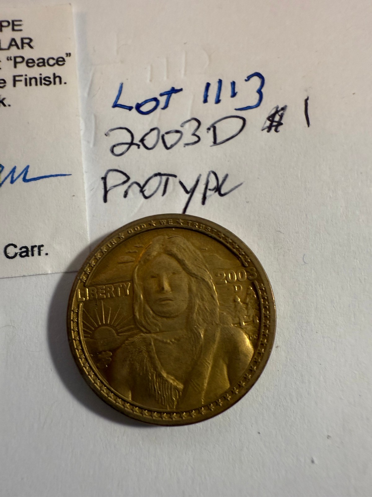 2003 D Sacagawea prototype  rare    only 450 made