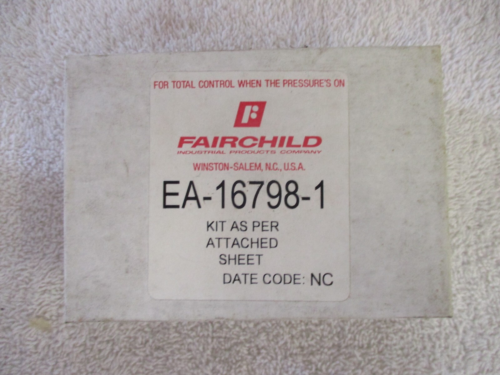 NIB Fairchild Electric Pneumatic Service Kit      EA-16798-1