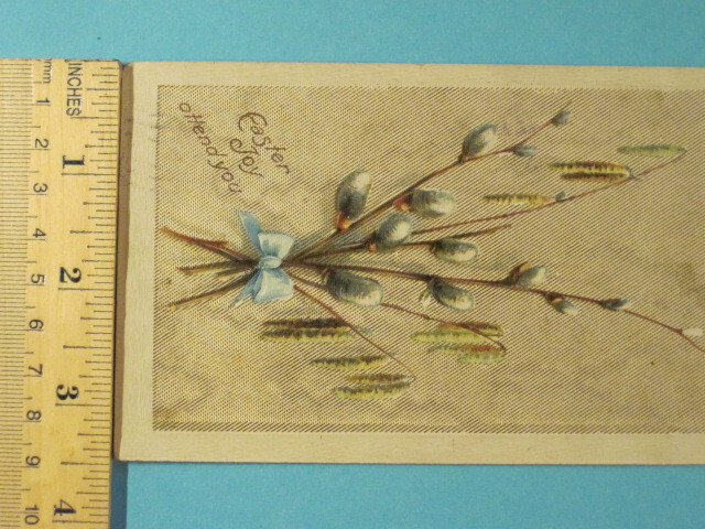 Embossed Art "Easter Joy attend you" Postcard / Printed in Germany