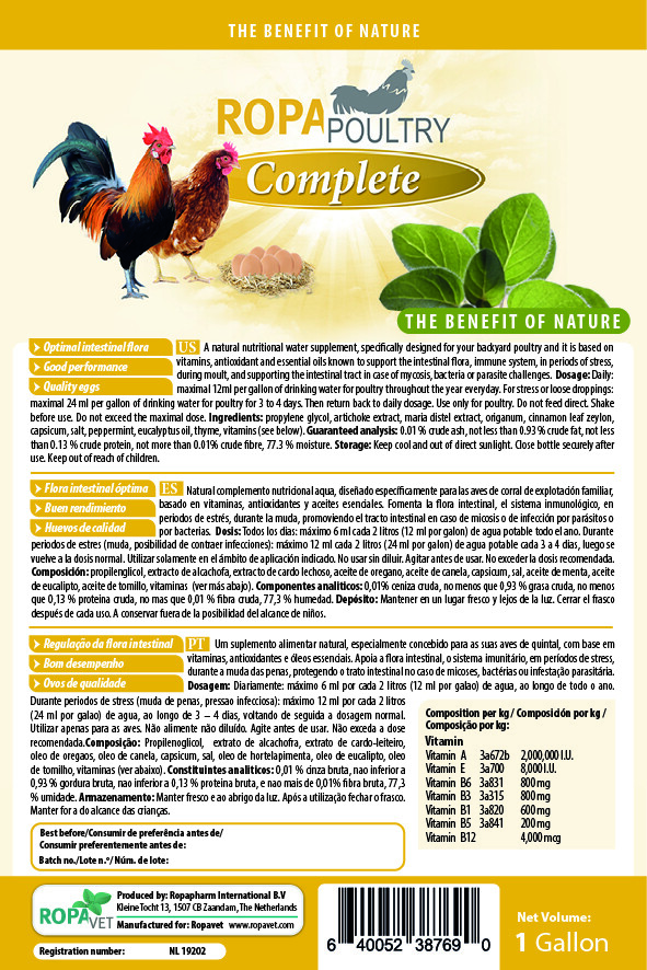 RopaPoultry Complete Oregano Oil Supplement for Chickens