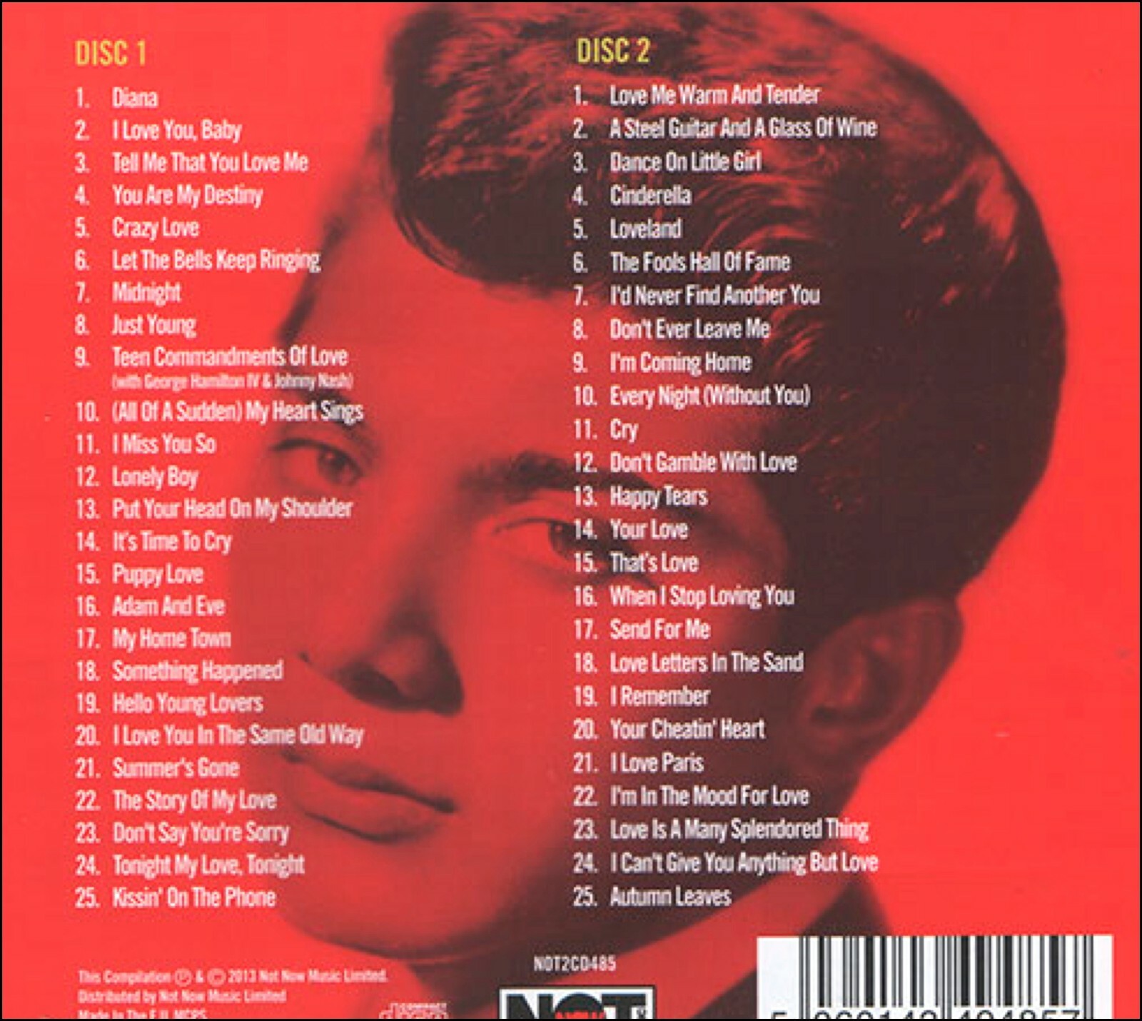 PAUL ANKA * 50 Greatest Hits * NEW 2-CD SET * All Original Recordings