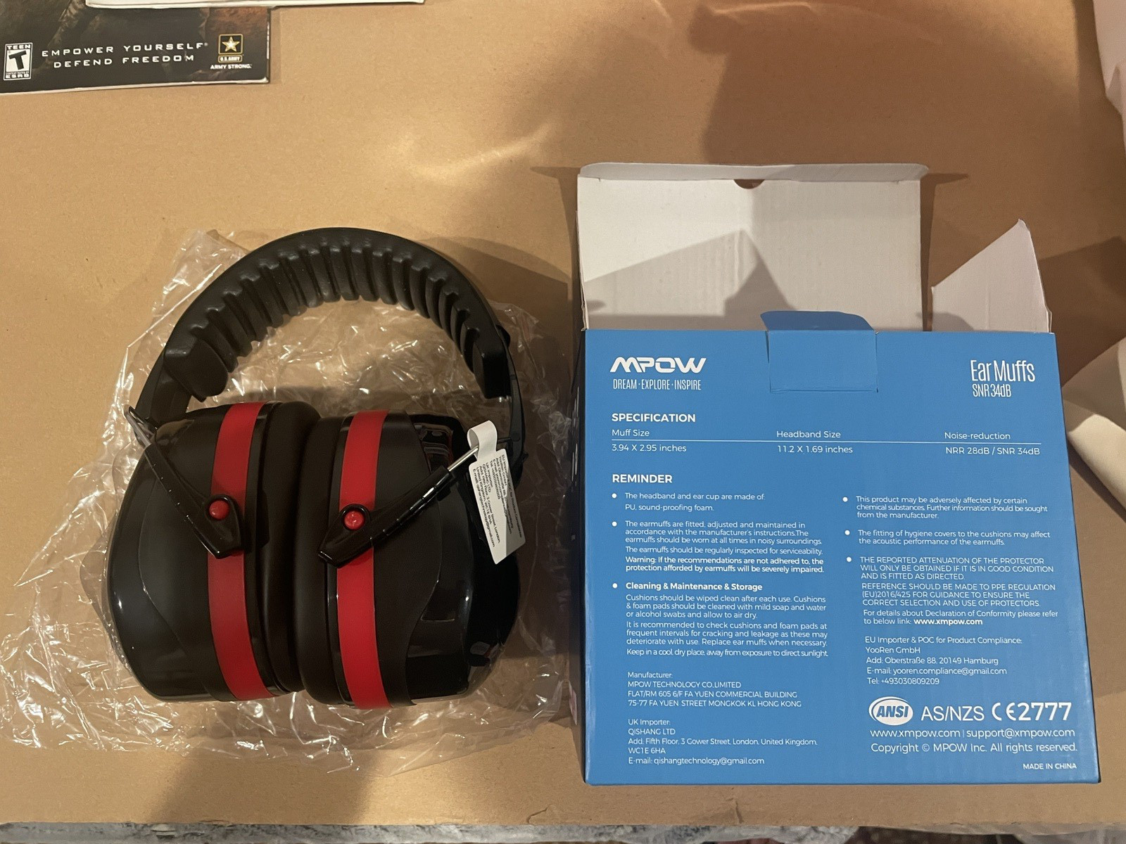 MPOW Noise Reducing Ear Muff Muffs SNR34dB - HM035A
