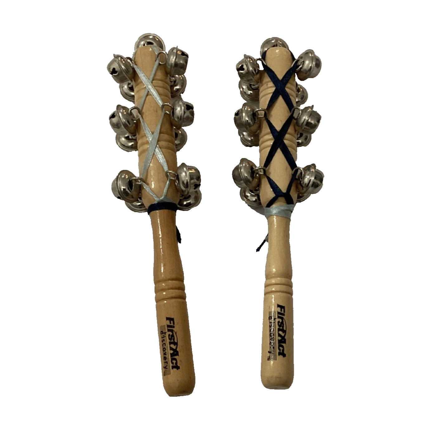 First Act Bells Set of 2 Wood Metal Hand Percussion Instruments