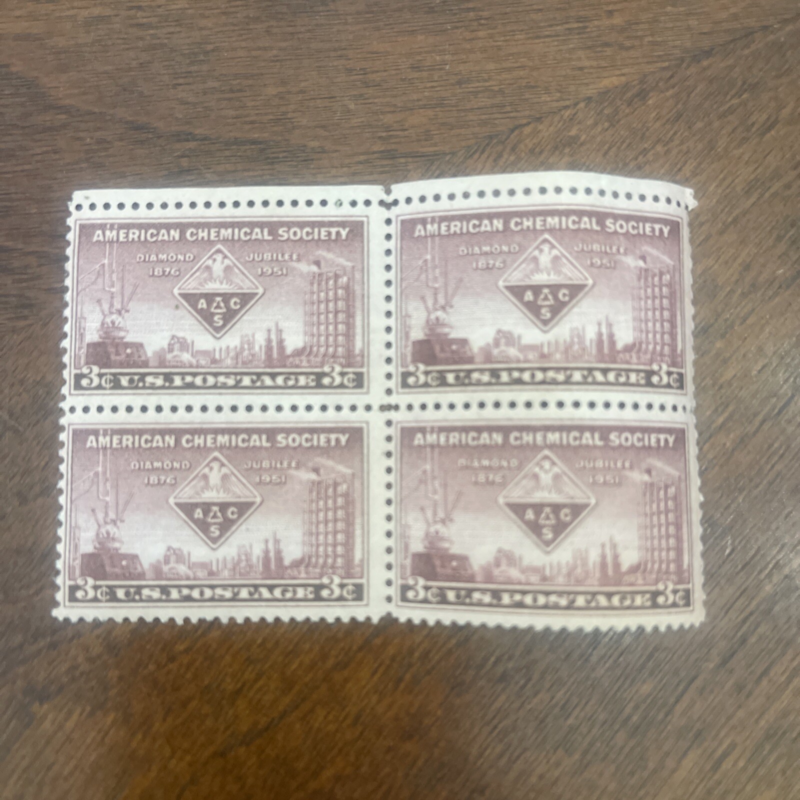 The American Chemical Society 75th Anniversary - Vintage Mint Set of 4 Stamps!