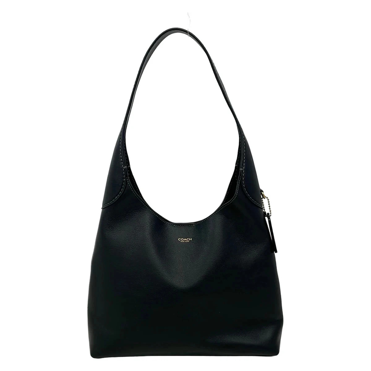 NWT COACH CU068 Brooklyn Shoulder Bag 28 Natural Grain Leather Black Outlet
