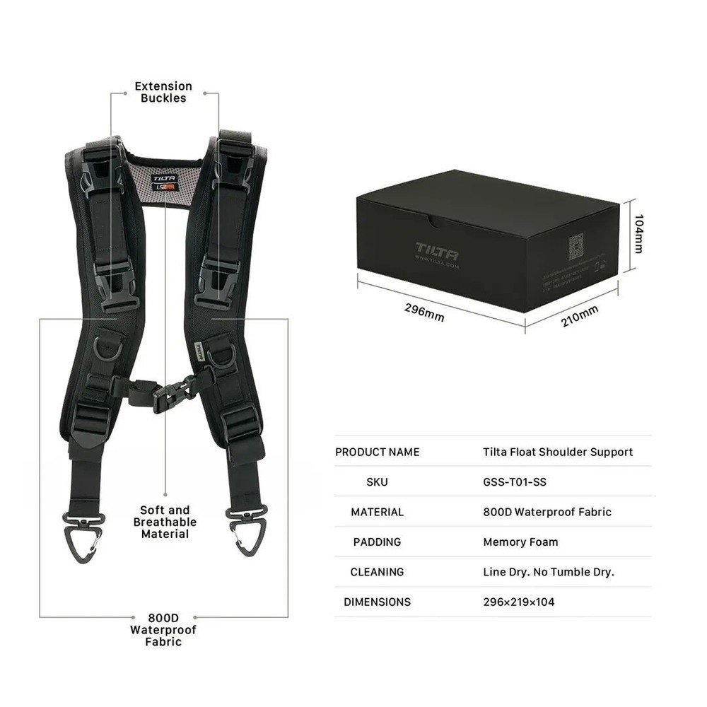 TILTA GSS-T01-SS 800D Float Shoulder Support for DJI Ronin RS 2/RS3 pro Camera