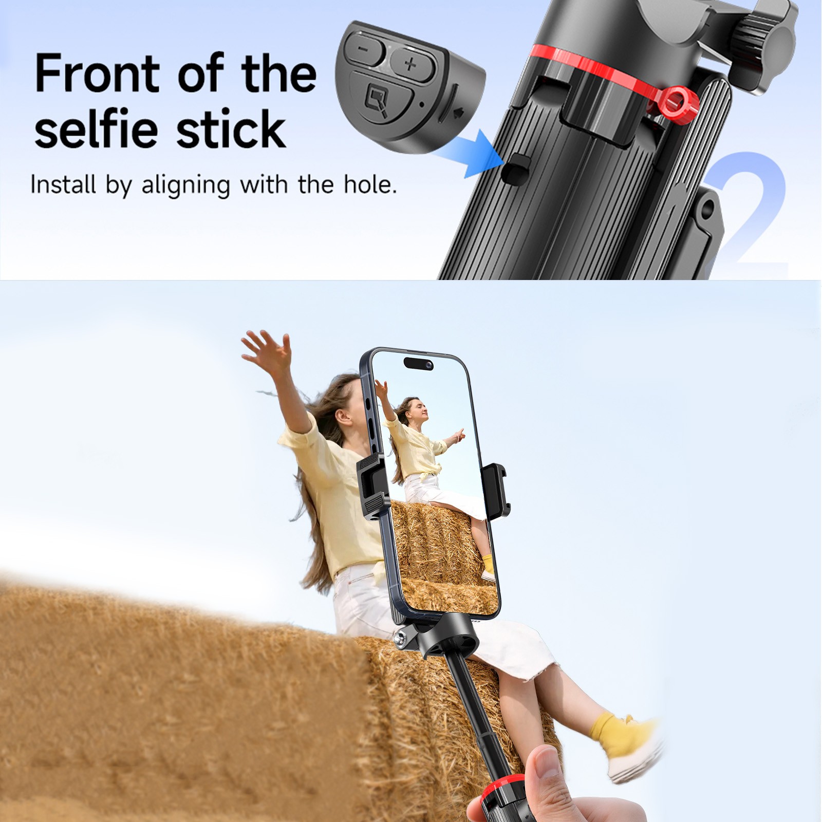 4-in-1 Portable Mini Selfie Stick Tripod w/ St Remote Control For iPhone Android