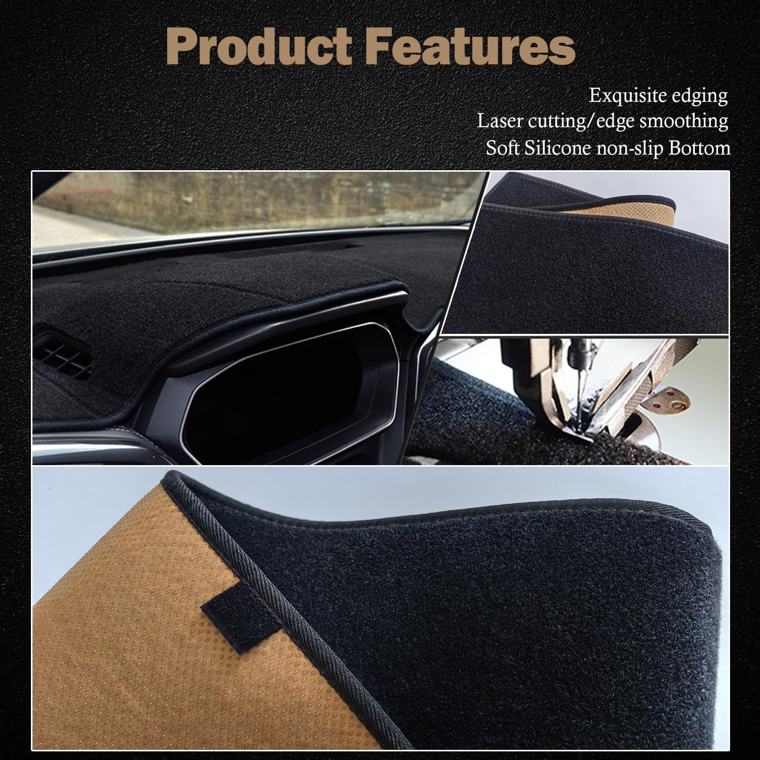 Dashboard Cover Dash Mat Fit for Fo-Rd Fiesta 2019-2009 (Without (NAV) Navigatio
