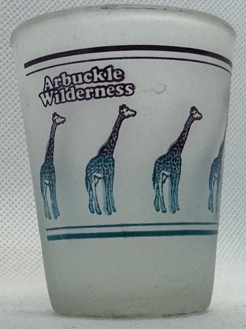 Arbuckle Wilderness Frosted Shot Glass Giraffe