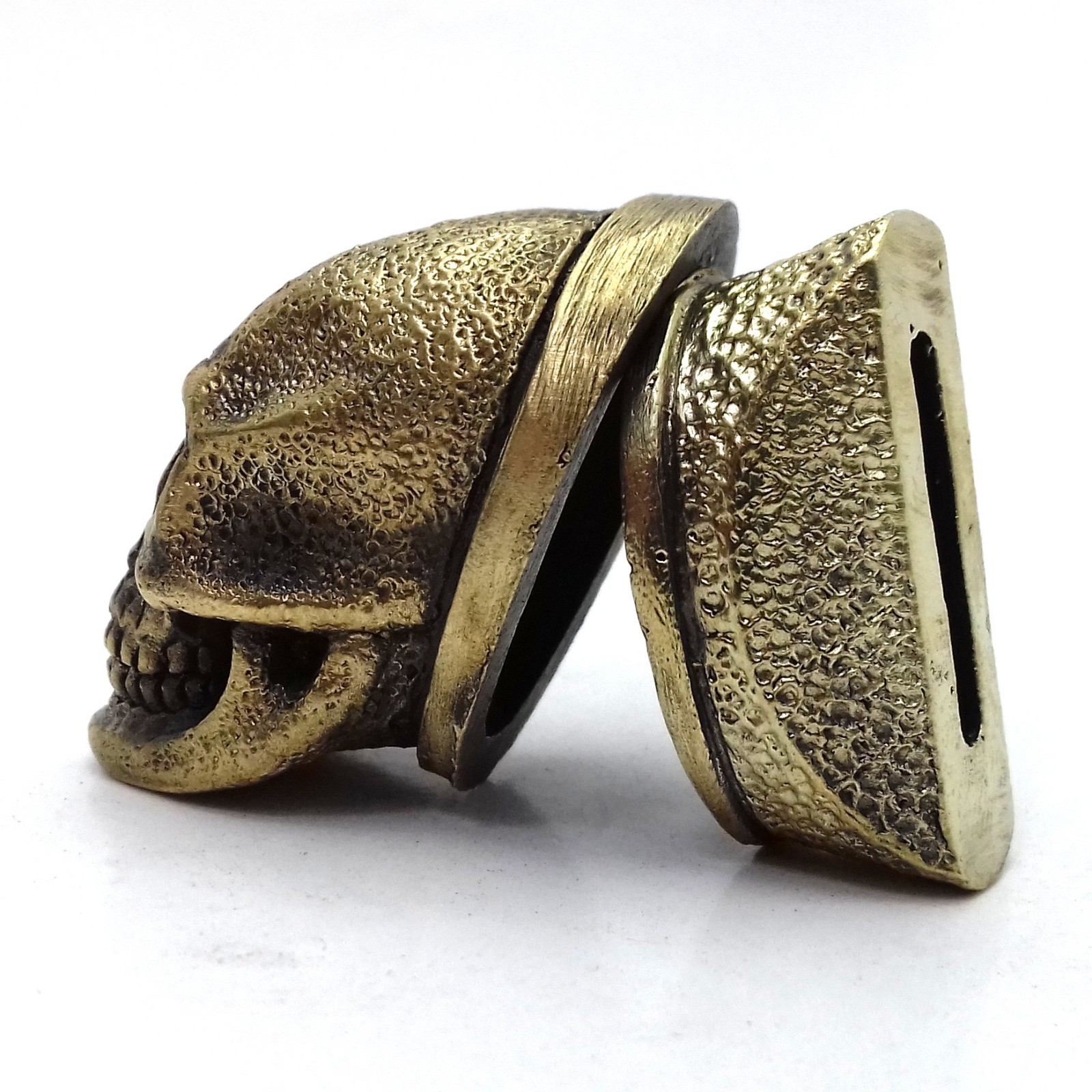 SET SKULL SOLID BRONZE FINGER GUARD BOLSTER & POMMEL CUSTOM KNIFE MAKING