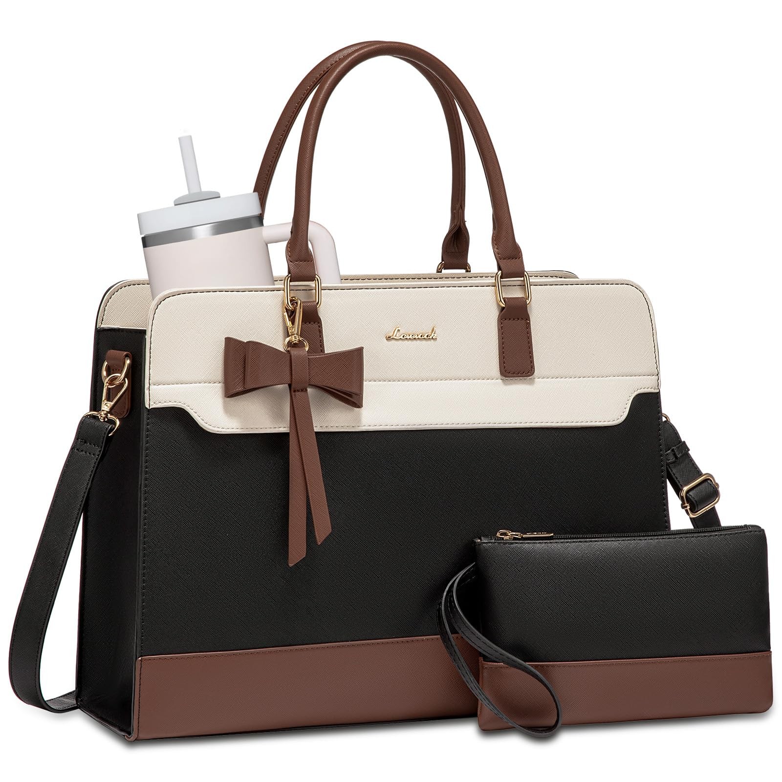 Laptop Tote Bag for Women,Leather Work Bag, Waterproof Business Teacher Bag,L...