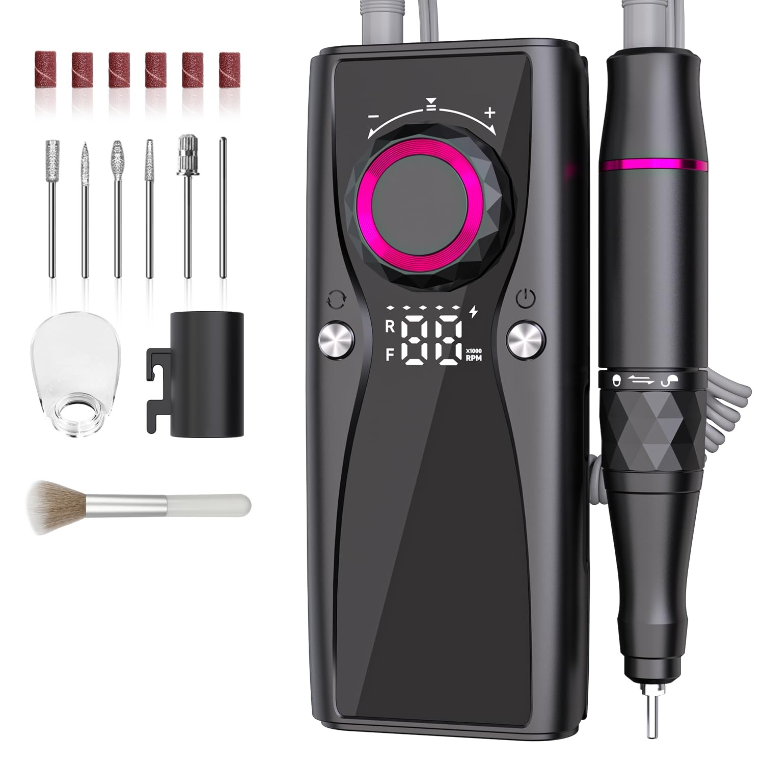 Professional Nail Drill Electric File 45000RPM,Nail for Dark Grey