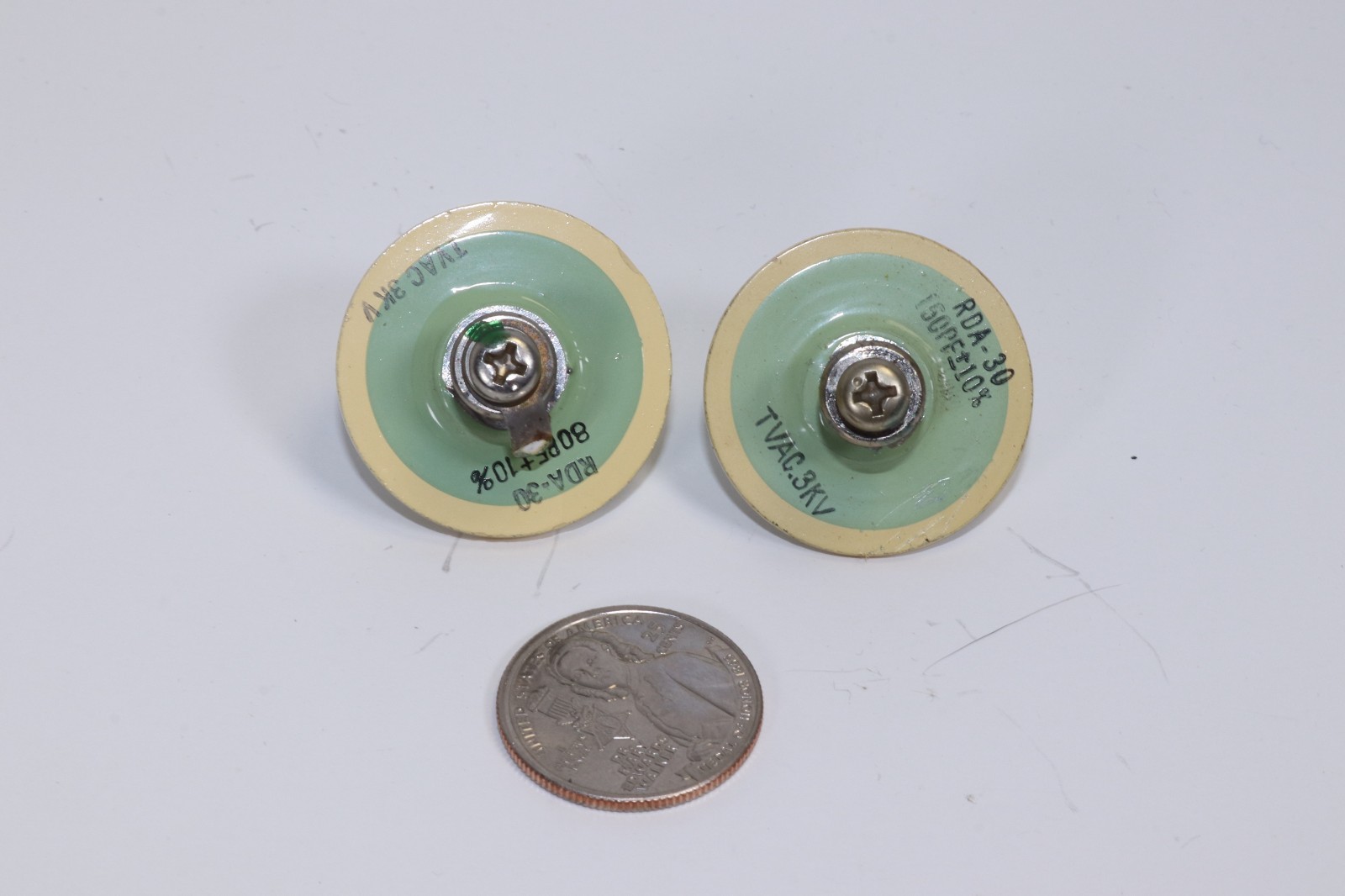 PAIR - YAESU FT-101E - RADIO CAPACITOR - 80 + 150 pF .3Kv - P/N RDA-30