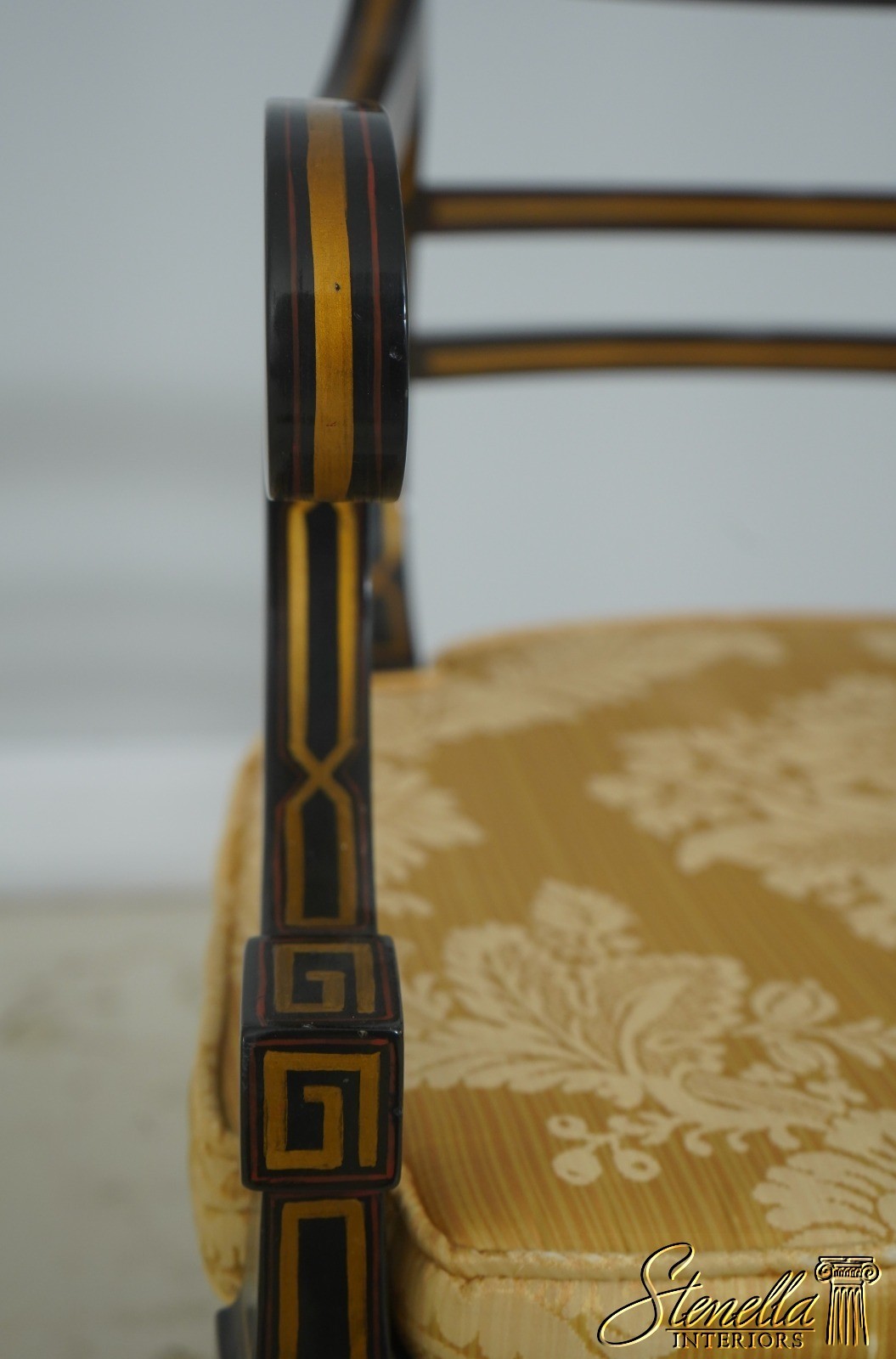 71773: Quality Regency Style Black & Gold Finish Chair