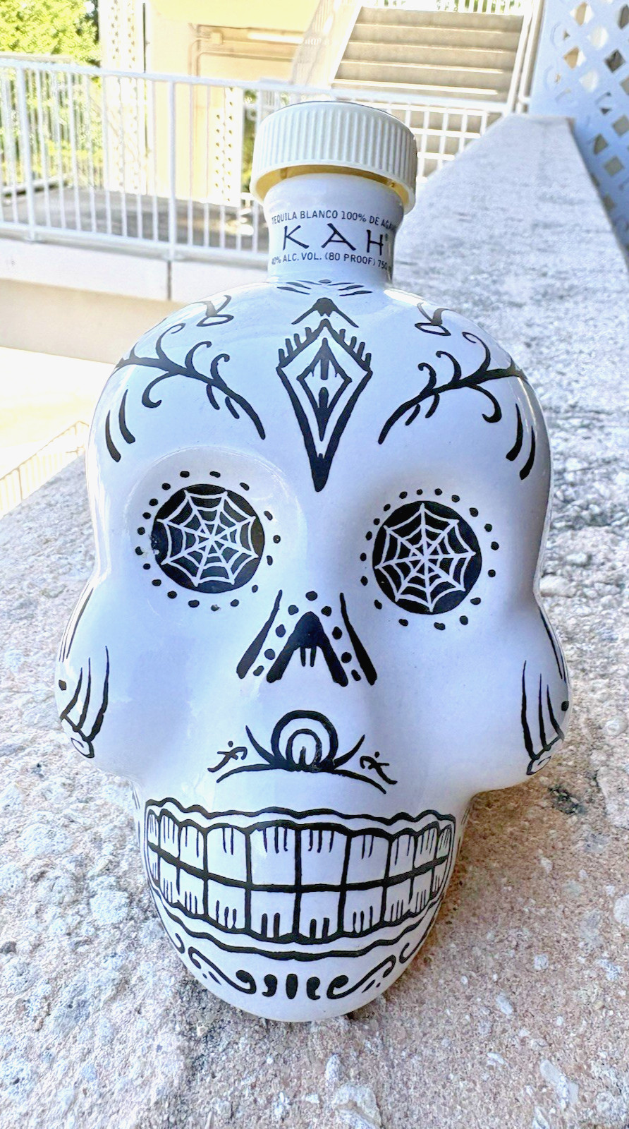 KAH Tequila Skull Bottle - Day of the Dead - bottle only no booze